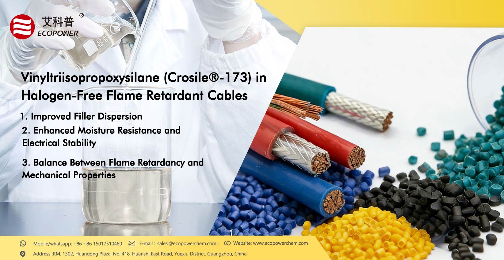 Vinyltriisopropoxysilane (Crosile®-173) trong cáp chống cháy không chứa halogen